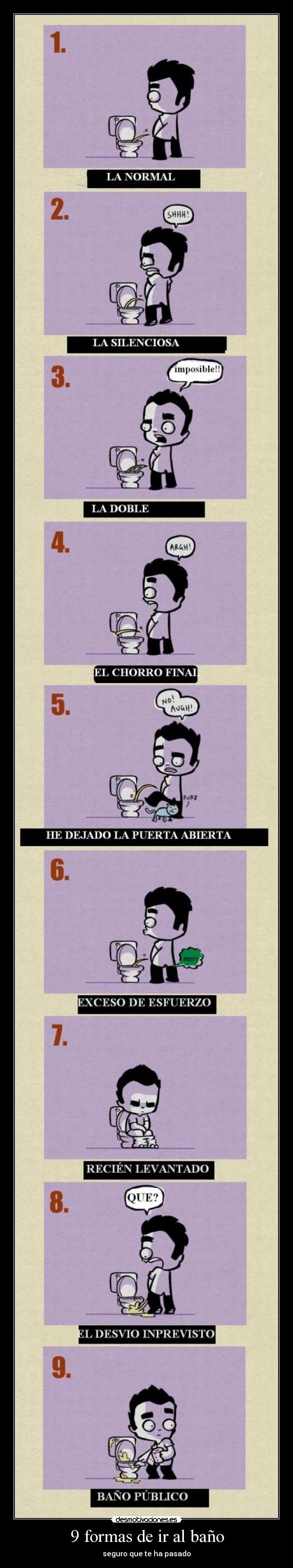 9 formas de ir al baño - seguro que te ha pasado
