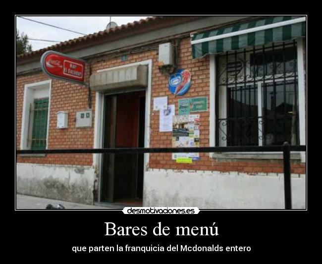 Bares de menú - que parten la franquicia del Mcdonalds entero