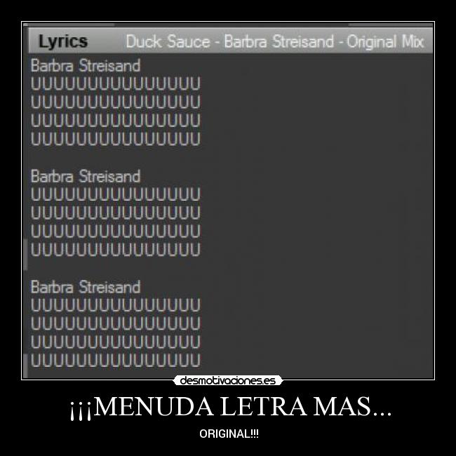 ¡¡¡MENUDA LETRA MAS... - ORIGINAL!!!