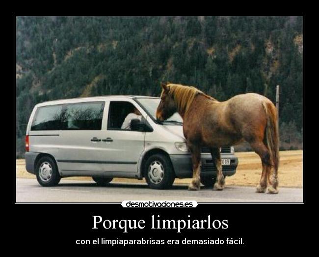 Porque limpiarlos - con el limpiaparabrisas era demasiado fácil.