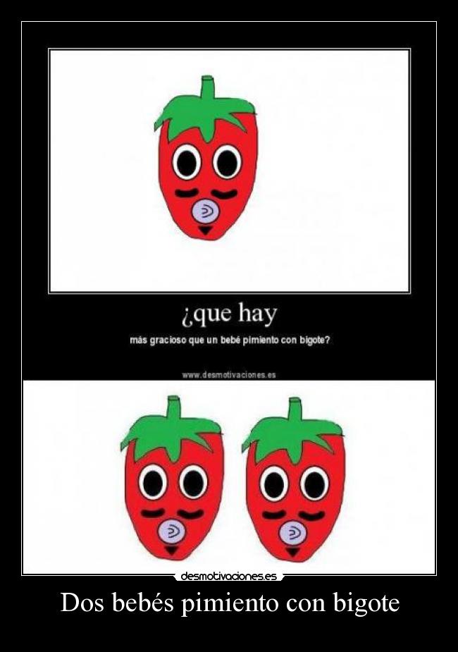 Dos bebés pimiento con bigote - 