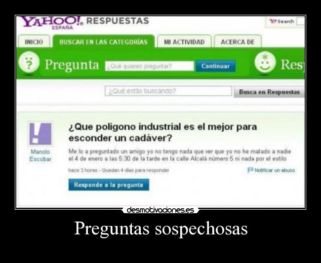 Preguntas sospechosas - 