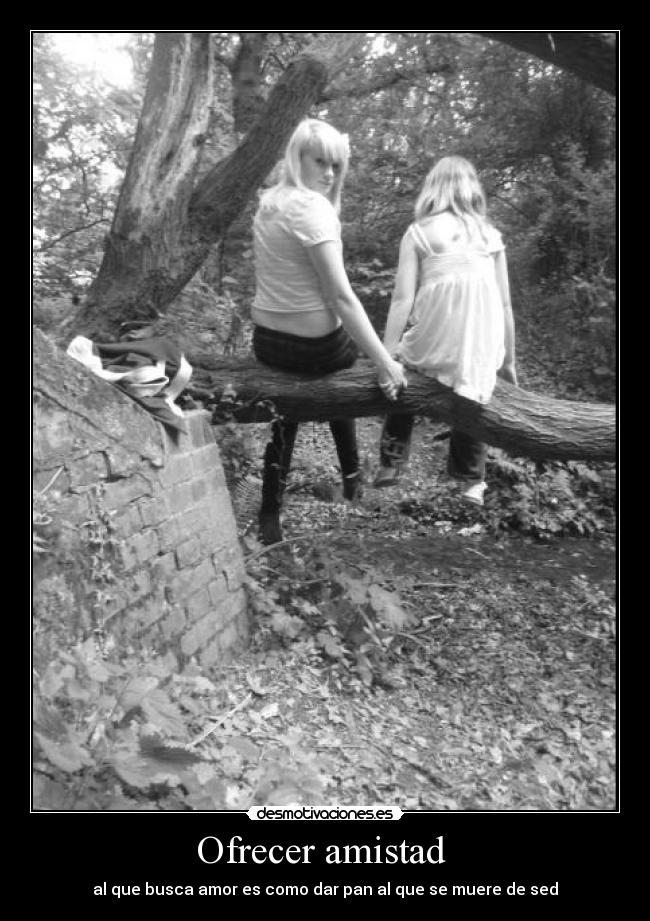 Ofrecer amistad  - al que busca amor es como dar pan al que se muere de sed