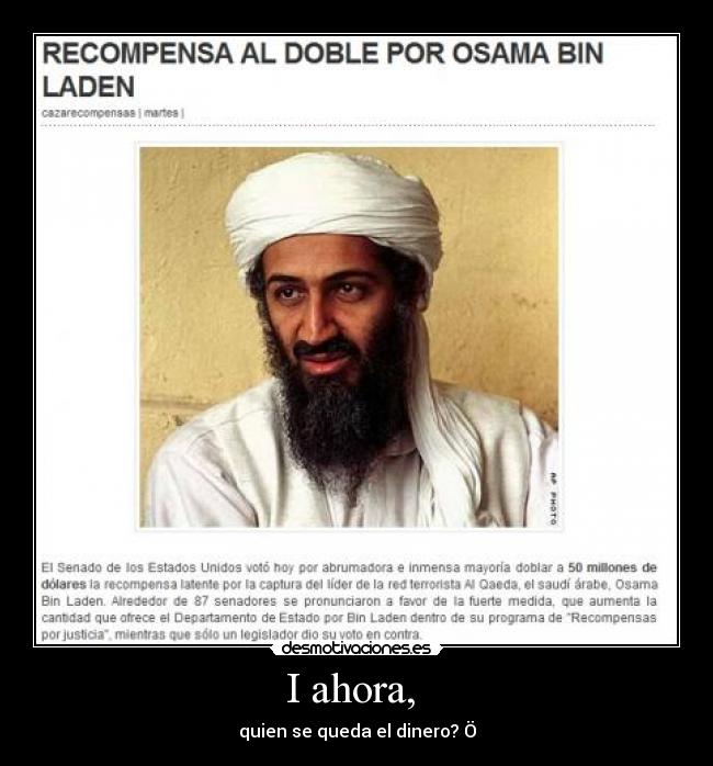 carteles bin laden muerto millones dolares desmotivaciones