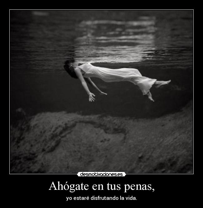 Ahógate en tus penas, - yo estaré disfrutando la vida.