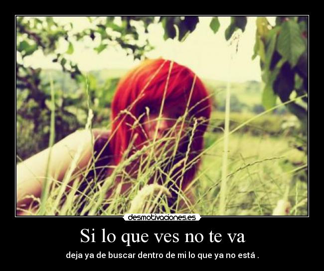 Si lo que ves no te va -