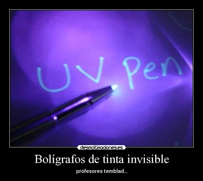 Bolígrafos de tinta invisible -