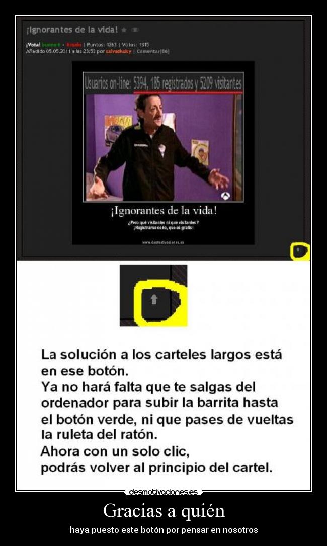 Gracias a quién - haya puesto este botón por pensar en nosotros