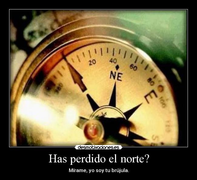 Has perdido el norte? - Mírame, yo soy tu brújula.