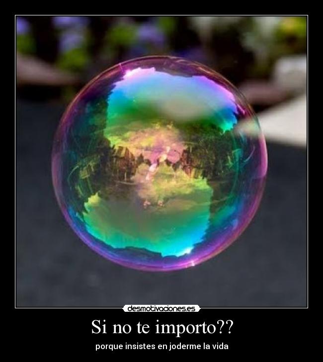 Si no te importo?? - porque insistes en joderme la vida