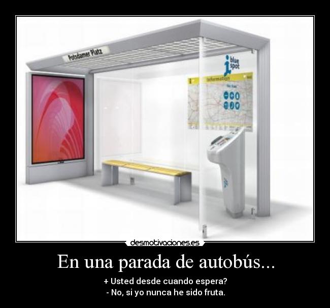 En una parada de autobús... -