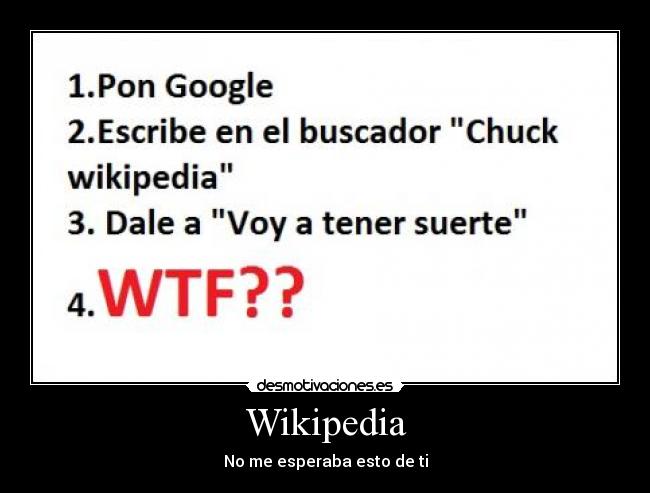Wikipedia - No me esperaba esto de ti