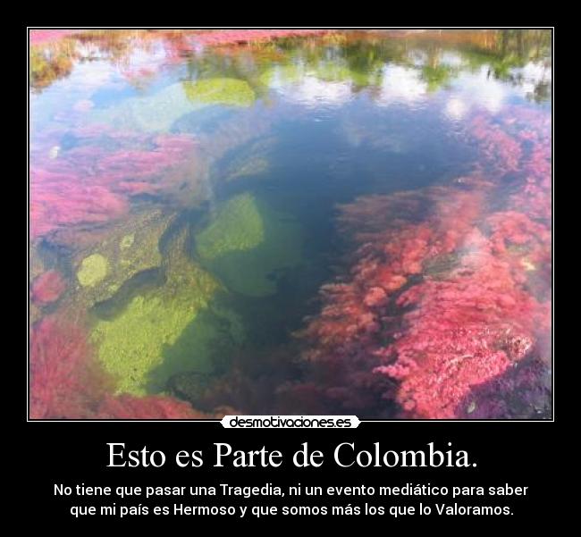 Esto es Parte de Colombia. - No tiene que pasar una Tragedia, ni un evento mediático para saber
que mi país es Hermoso y que somos más los que lo Valoramos.