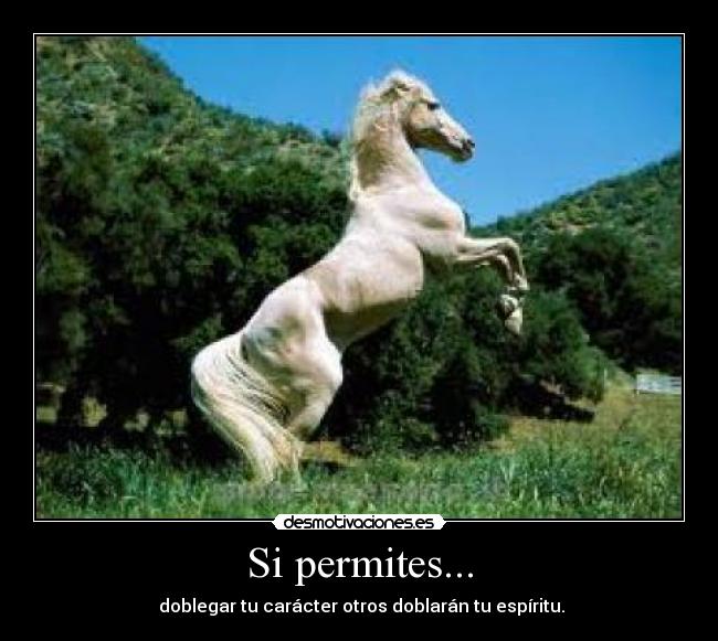 Si permites... - doblegar tu carácter otros doblarán tu espíritu.