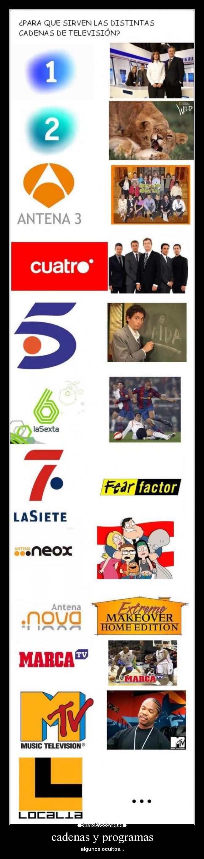 cadenas y programas - algunos ocultos...