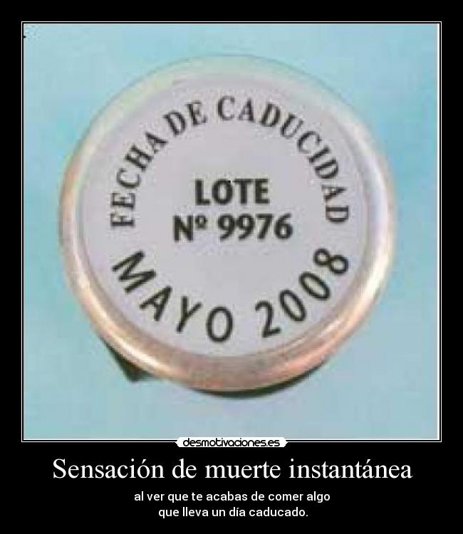 Sensación de muerte instantánea -