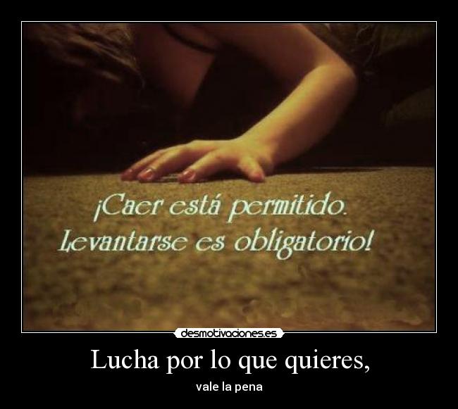 Lucha por lo que quieres, -