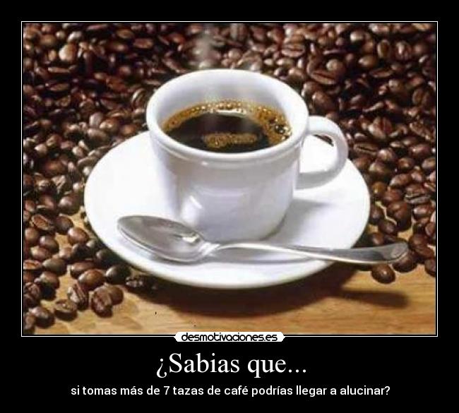 ¿Sabias que... - si tomas más de 7 tazas de café podrías llegar a alucinar?