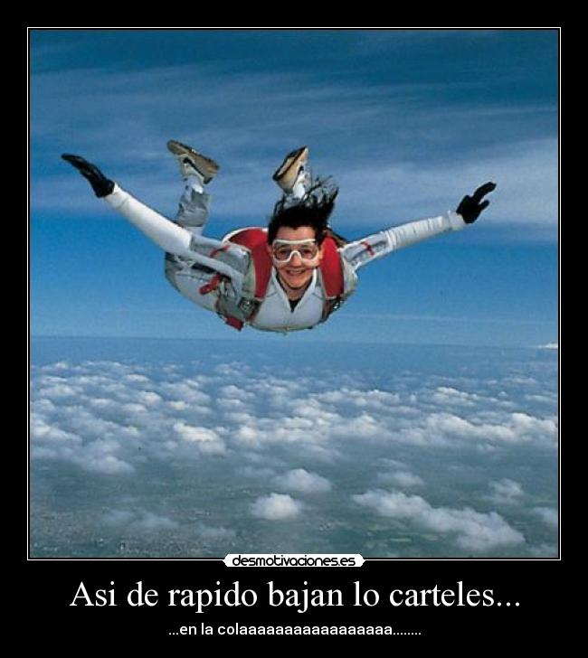 Asi de rapido bajan lo carteles... - ...en la colaaaaaaaaaaaaaaaaa........