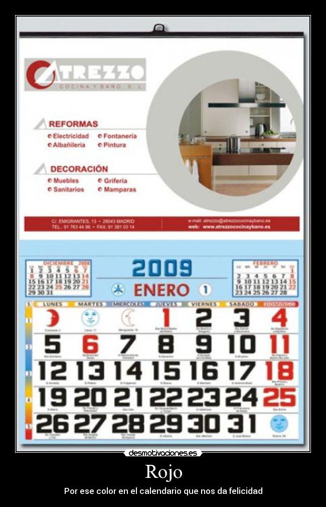 Rojo - Por ese color en el calendario que nos da felicidad