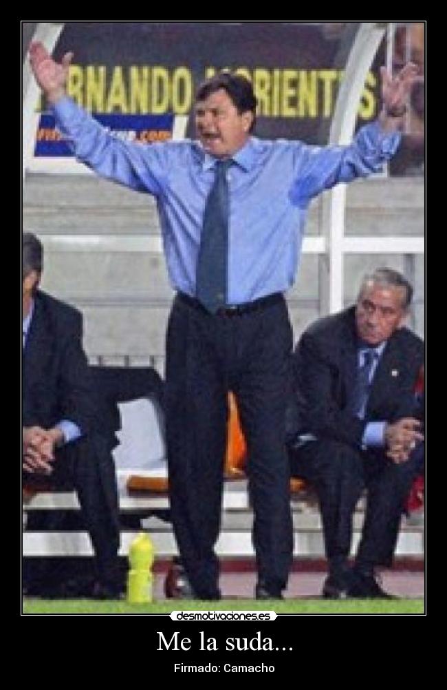 Me la suda... - Firmado: Camacho