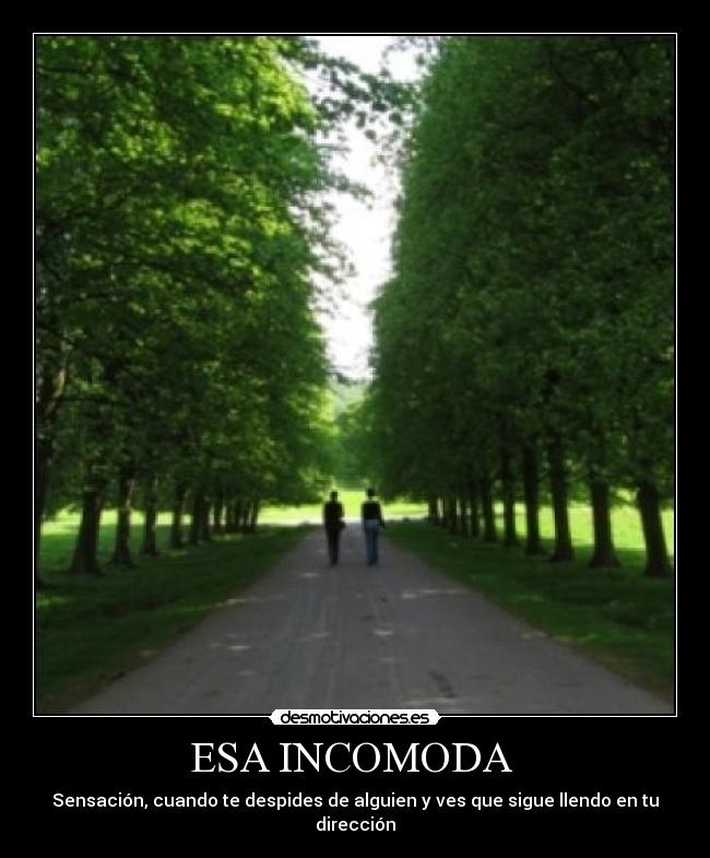 ESA INCOMODA - Sensación, cuando te despides de alguien y ves que sigue llendo en tu dirección