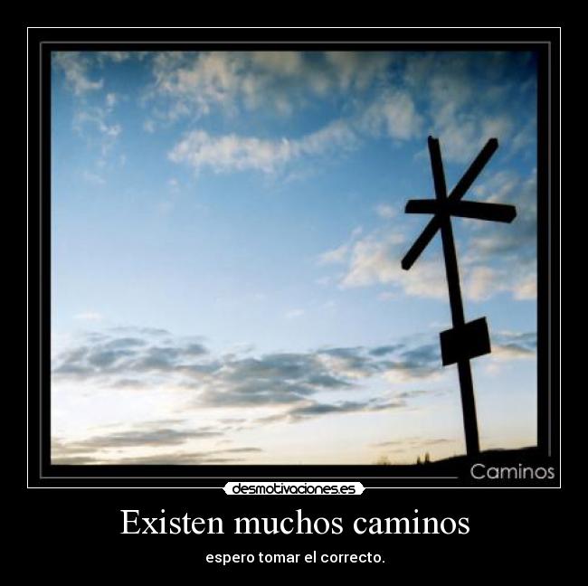 Existen muchos caminos - espero tomar el correcto.