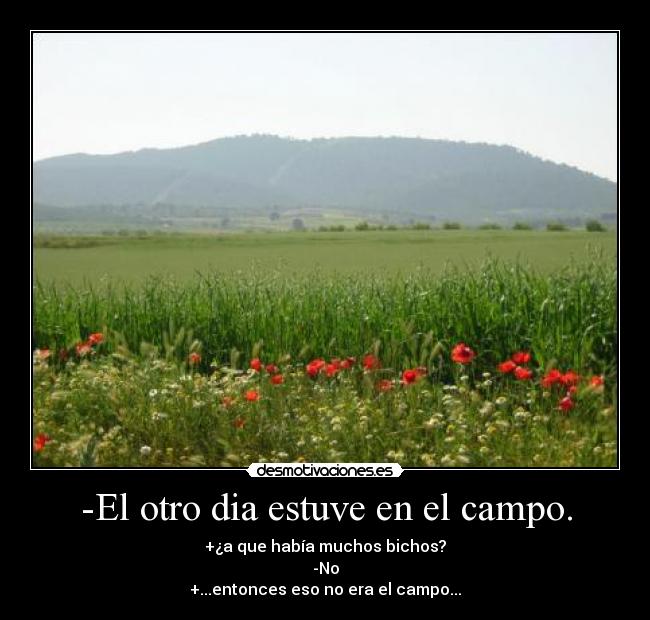 -El otro dia estuve en el campo. -