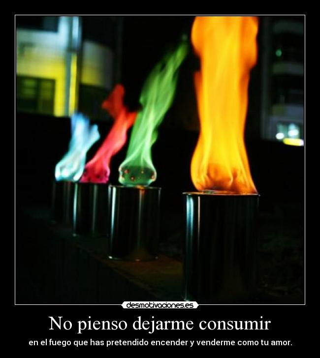 No pienso dejarme consumir -