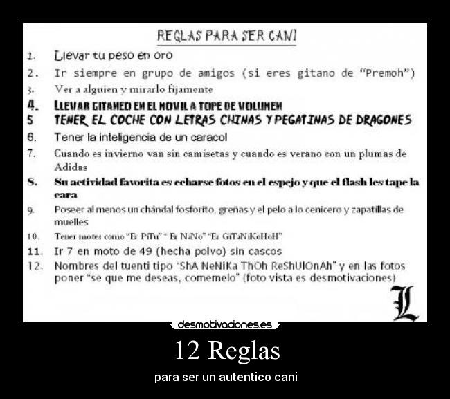 12 Reglas - 