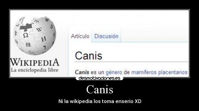 Canis - Ni la wikipedia los toma enserio XD