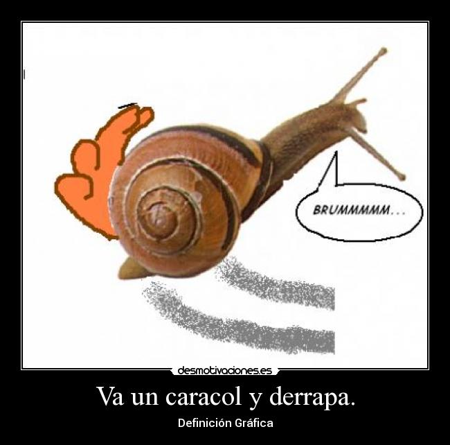 Va un caracol y derrapa. -
