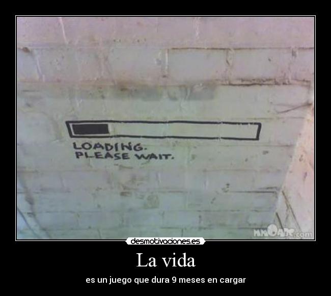 La vida - es un juego que dura 9 meses en cargar