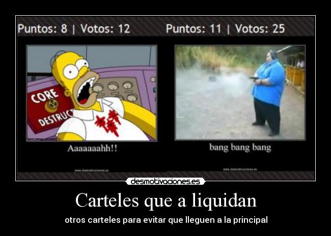 Carteles que a liquidan - otros carteles para evitar que lleguen a la principal