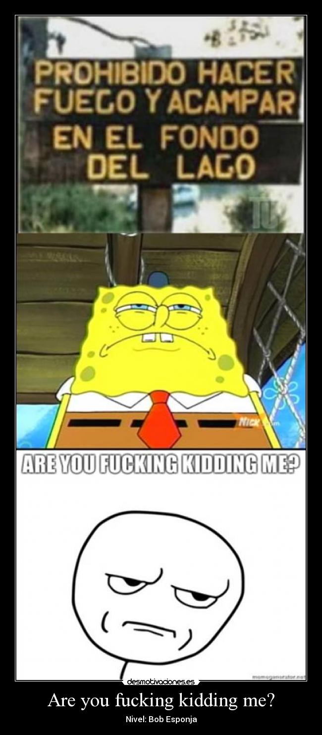 Are you fucking kidding me? - Nivel: Bob Esponja