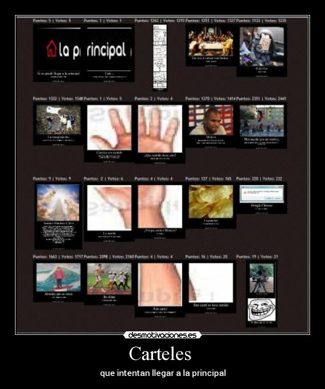 Carteles  - que intentan llegar a la principal