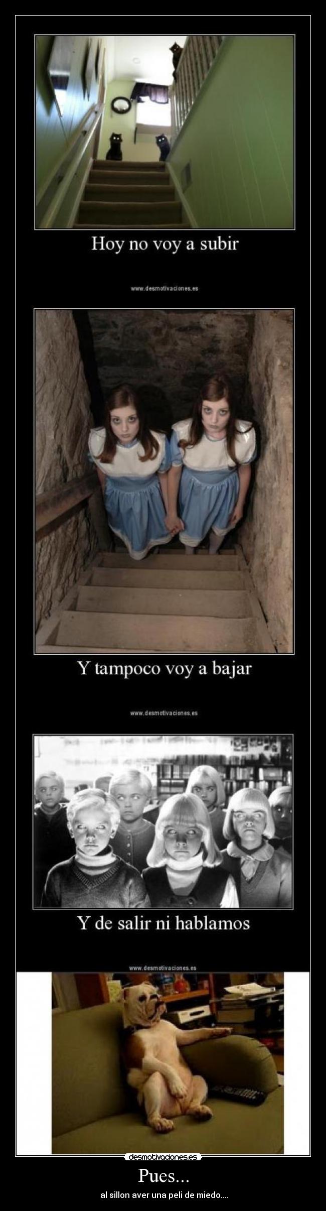 Pues... -  al sillon aver una peli de miedo....