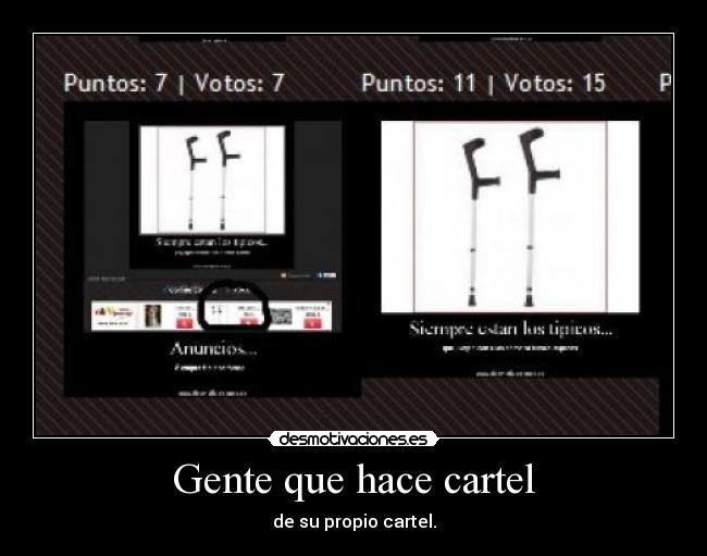 Gente que hace cartel -