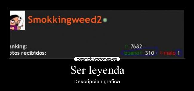 Ser leyenda - Descripción gráfica