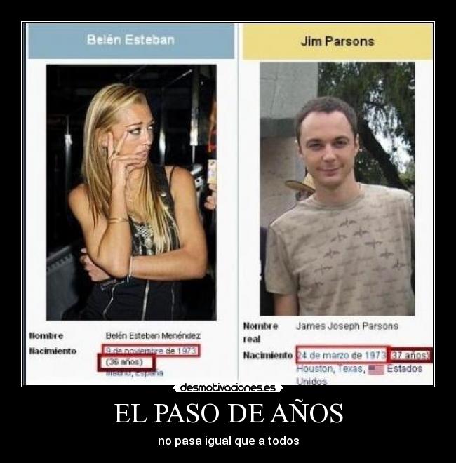 EL PASO DE AÑOS - no pasa igual que a todos