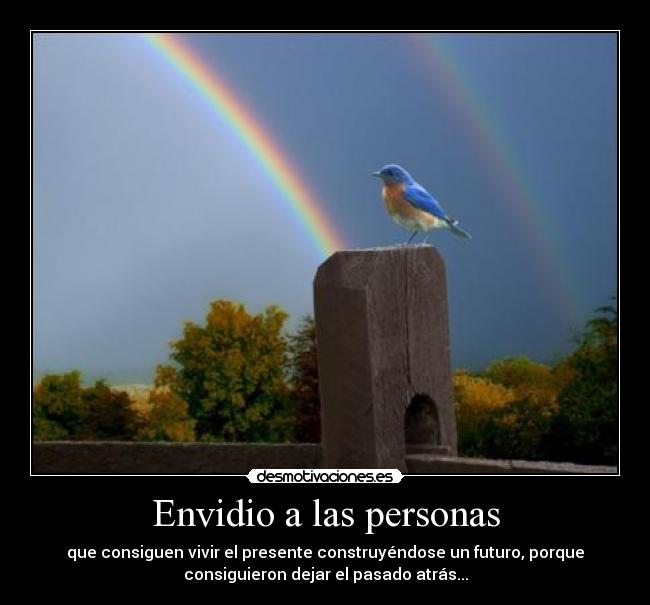 Envidio a las personas - que consiguen vivir el presente construyéndose un futuro, porque
consiguieron dejar el pasado atrás...