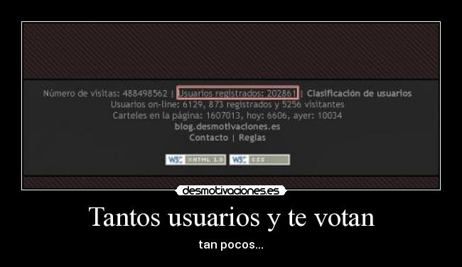 Tantos usuarios y te votan - 