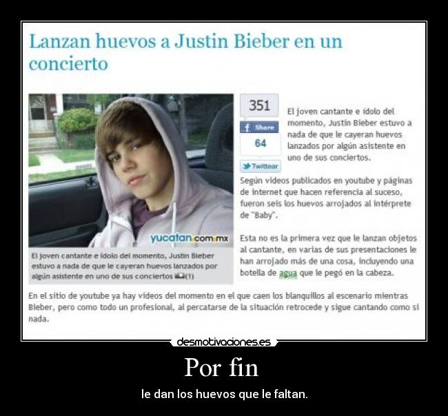 Por fin - le dan los huevos que le faltan.