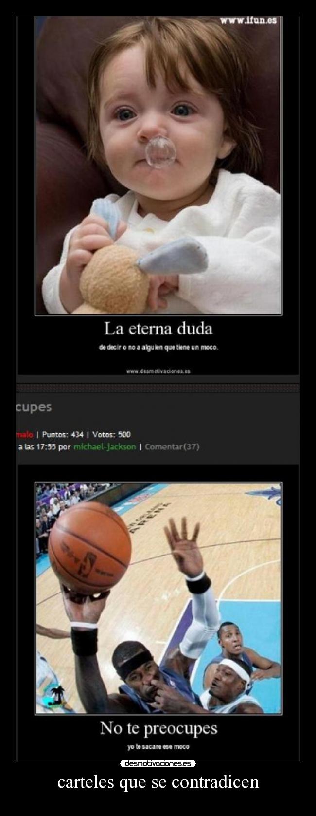 carteles que se contradicen -