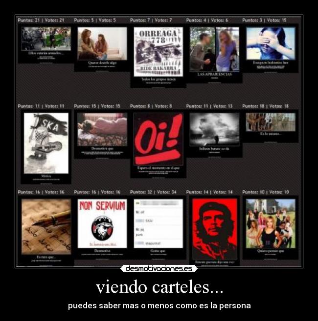 viendo carteles... - puedes saber mas o menos como es la persona