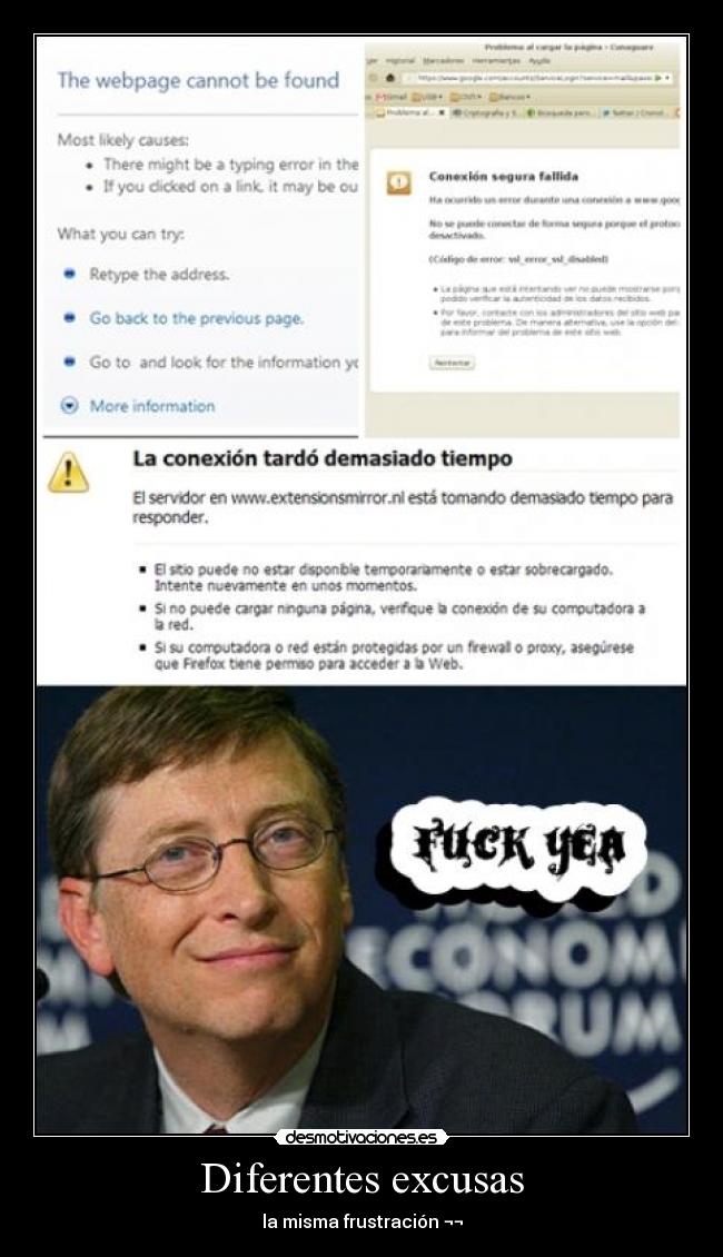 Diferentes excusas - la misma frustración ¬¬