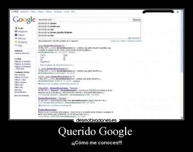 Querido Google  - ¡¡¡Cómo me conoces!!!