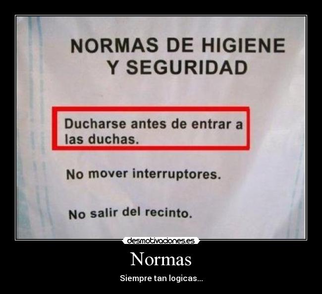 Normas - Siempre tan logicas...