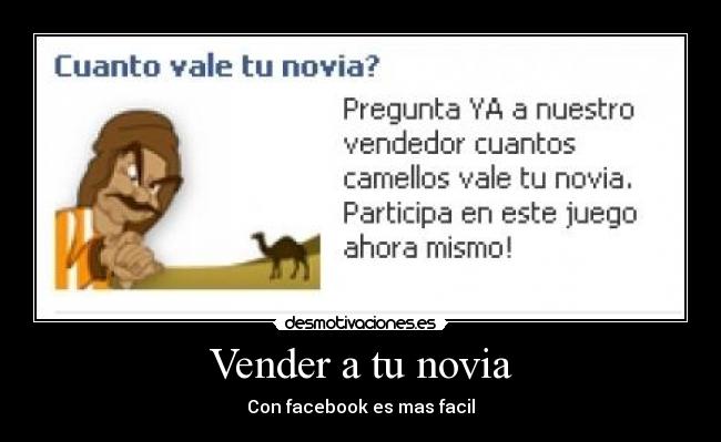 Vender a tu novia - Con facebook es mas facil