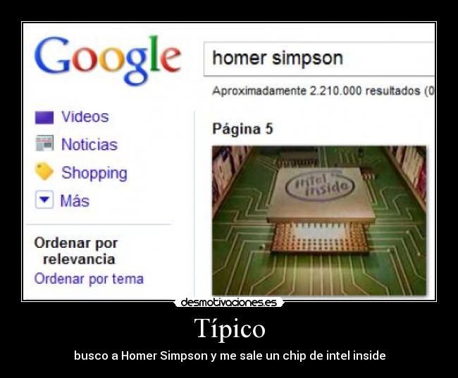 Típico - busco a Homer Simpson y me sale un chip de intel inside